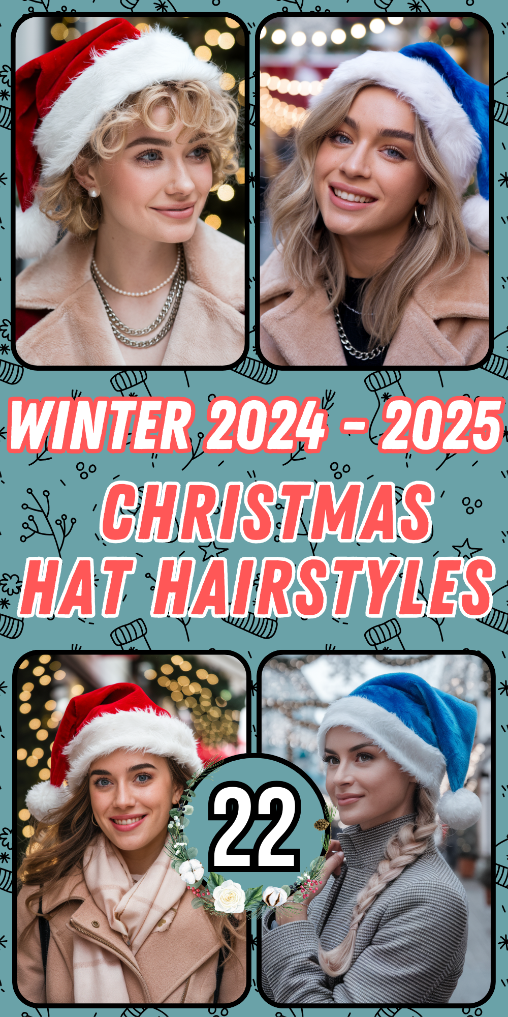 Christmas Hat Hairstyles for Women: Festive & Fun Ideas for All Hair Lengths and Types