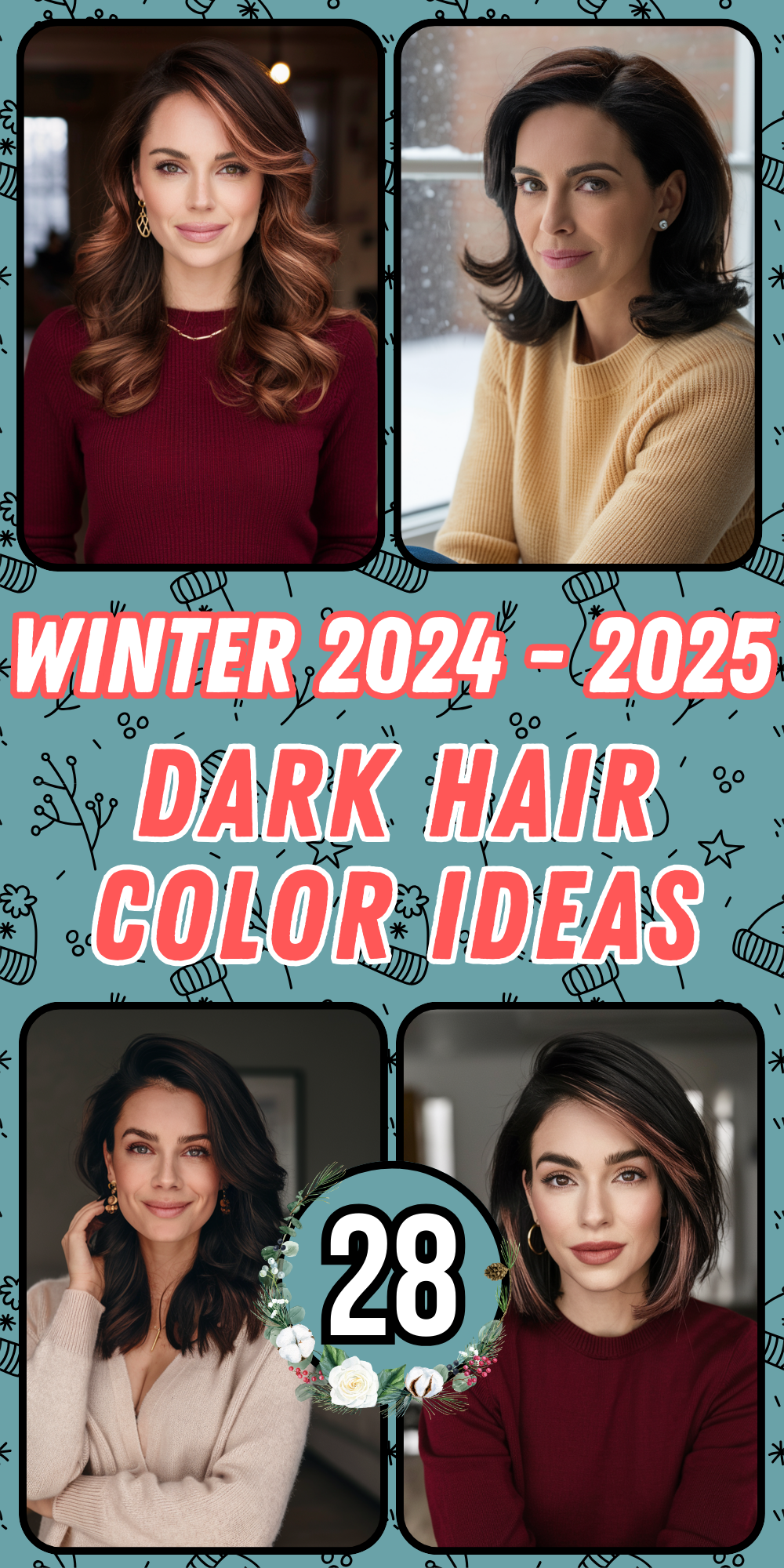 Stunning Dark Winter Hair Colors for Women: Top Brunette and Balayage Ideas for 2024-2025