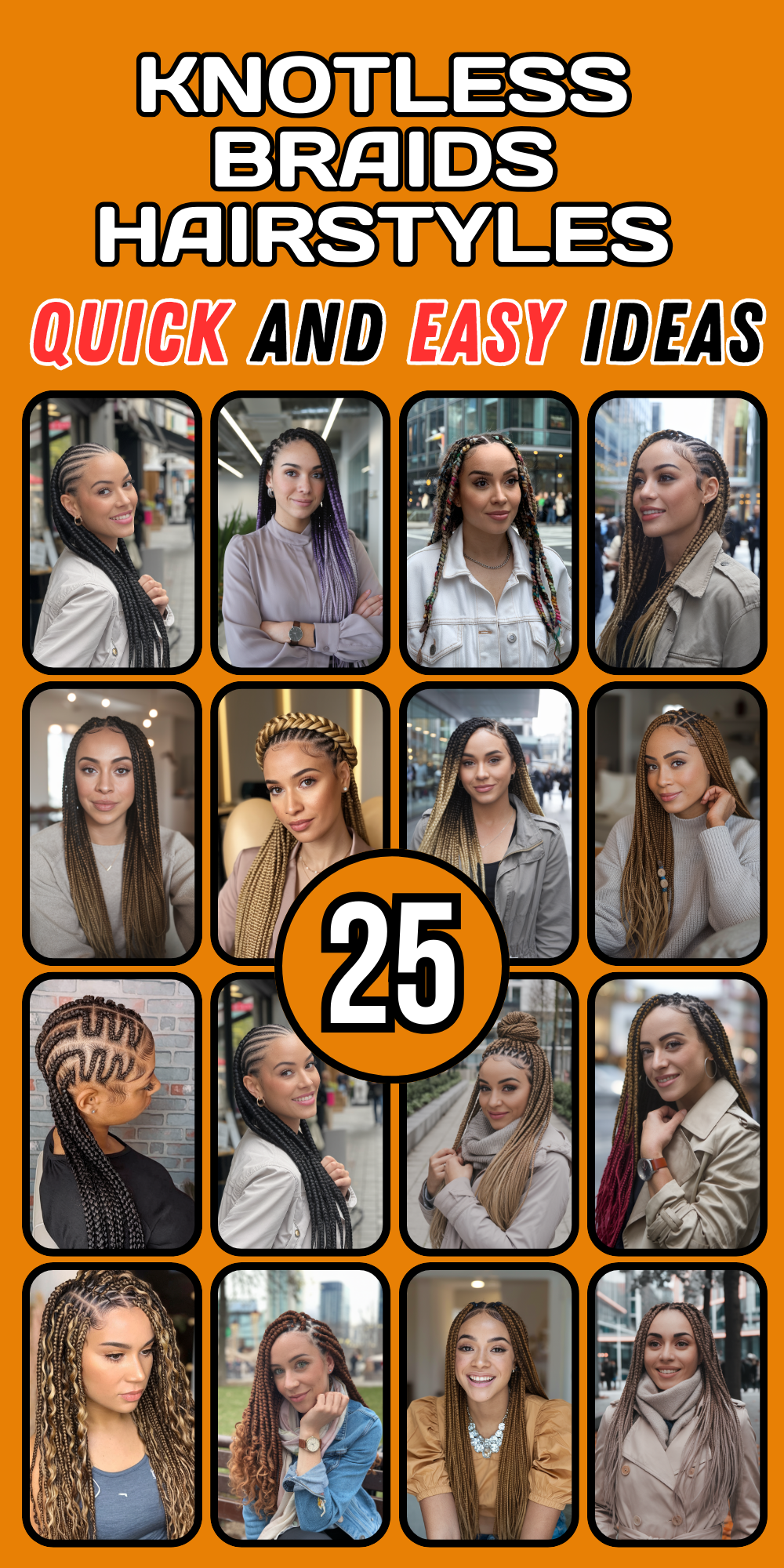 Knotless Braids Hairstyles for Women in 2024: Ideas for Large, Jumbo, and Colorful Braids