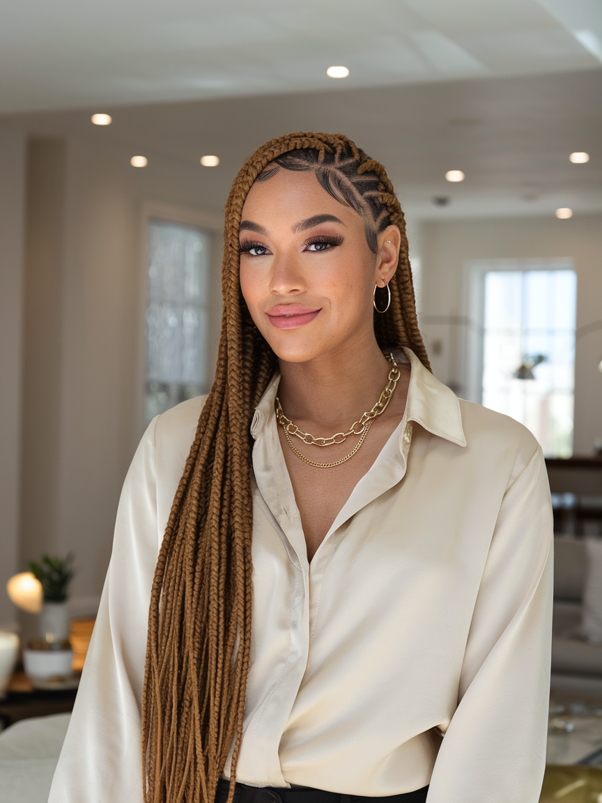 Knotless Braids Hairstyles for Women in 2024: Ideas for Large, Jumbo, and Colorful Braids