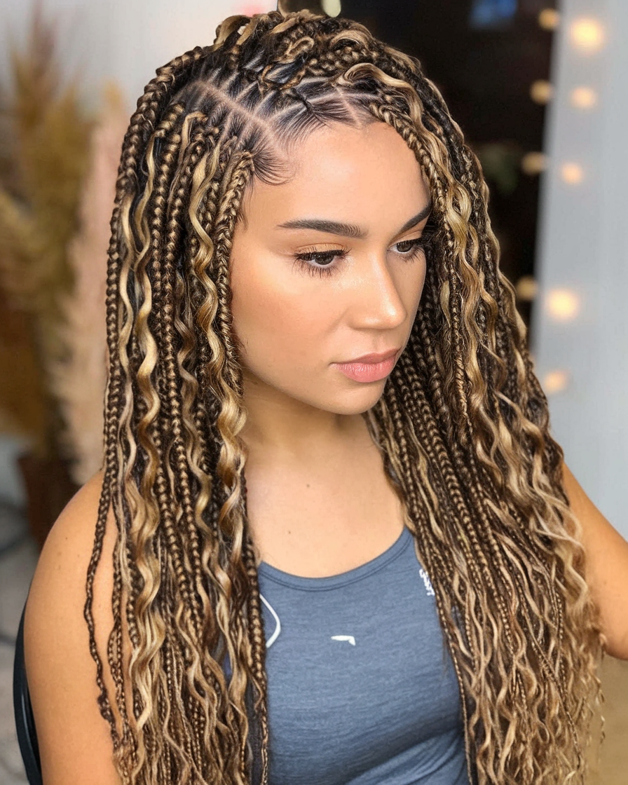 Knotless Braids Hairstyles for Women in 2024: Ideas for Large, Jumbo, and Colorful Braids