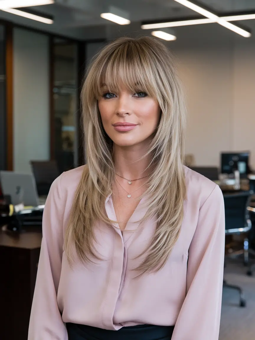 Stunning Face Framing Layers with Bangs for Women - Trendy Haircut Ideas for 2024