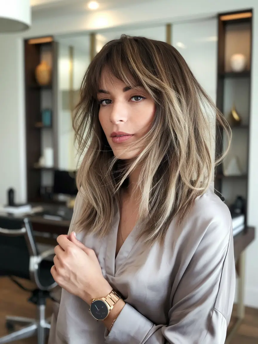 Stunning Face Framing Layers with Bangs for Women - Trendy Haircut Ideas for 2024