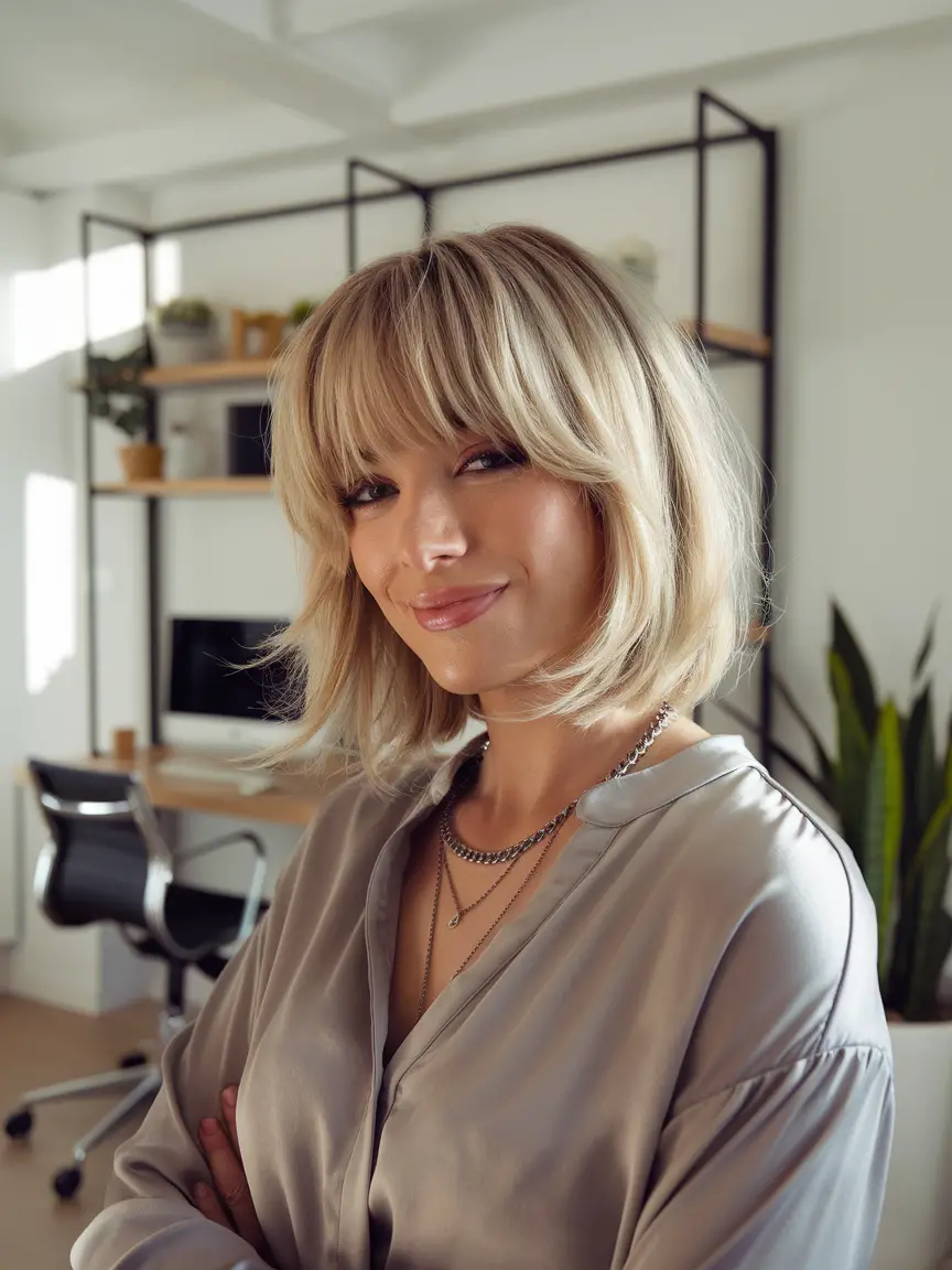 Stunning Face Framing Layers with Bangs for Women - Trendy Haircut Ideas for 2024