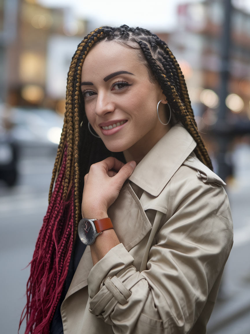 Knotless Braids Hairstyles for Women in 2024: Ideas for Large, Jumbo, and Colorful Braids